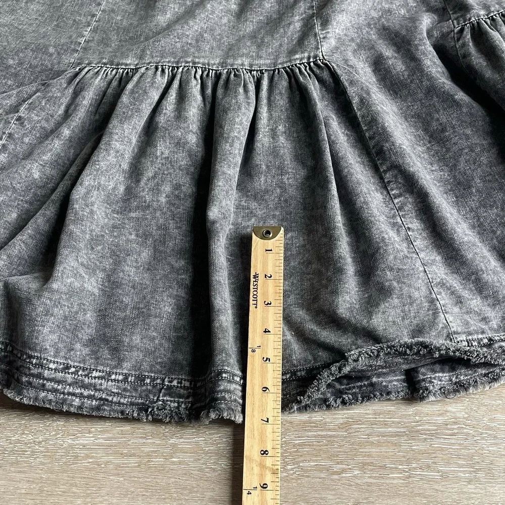Pilcro Midi Denim Dress Womens 6 Gray Acid Wash Tiered Boho V-Neck Fit and Flare - Picture 4 of 11